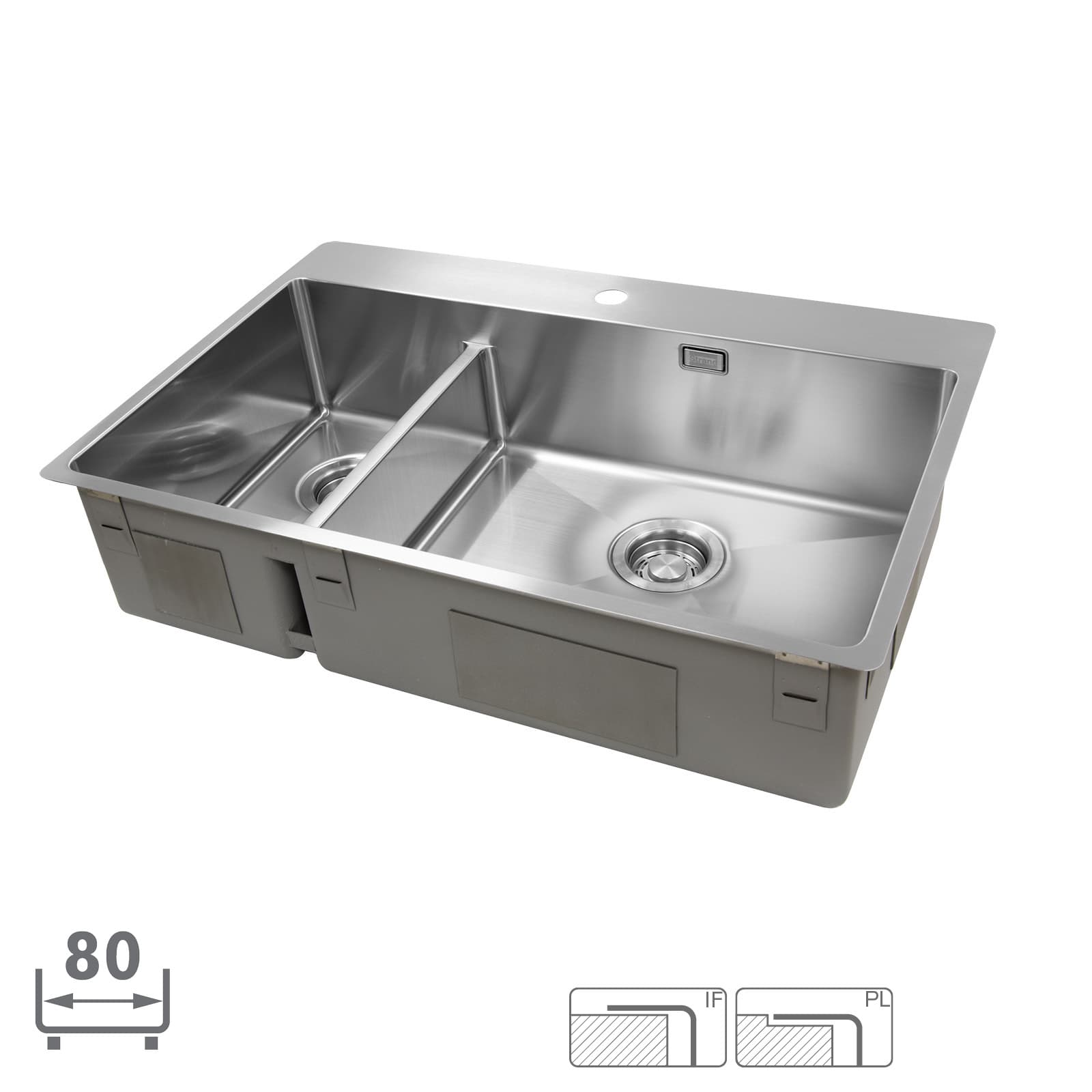 Disklåda Strand ST74-DHBC. 74 cm. Dubbel 1½. Höger. Blandarplats. Clips.