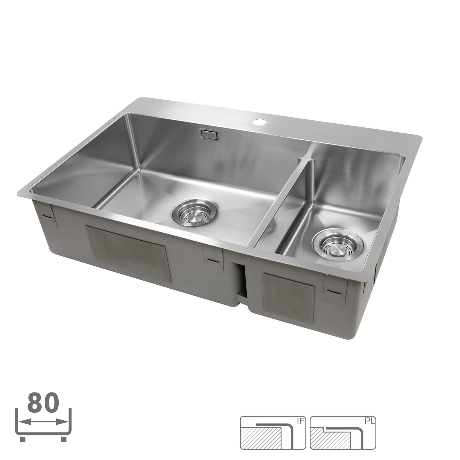 Disklåda Strand ST74-DVBC. 74 cm. Dubbel 1½. Vänster. Blandarplats. Clips.